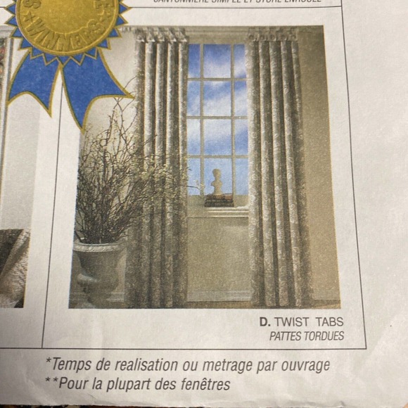 McCalls Home Decor 3088 8211 Sheer Curtain Roll Up Shades Tab Top Drapes Pattern - Picture 4 of 9